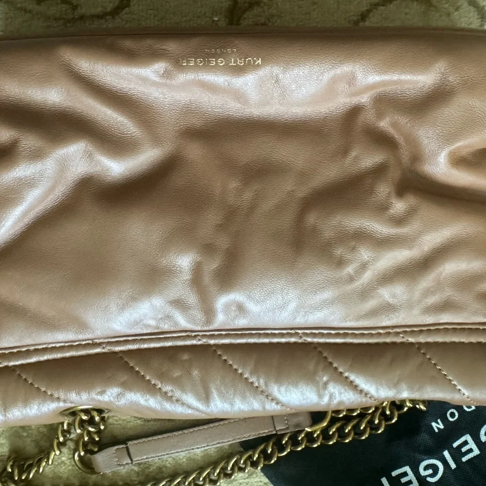 Kurt Geiger SoHo Tan Quilted Shoulder Bag - Picture 3 of 7